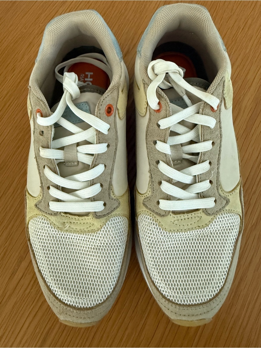 HOFF Women’s Damascus Sneaker In Brown Sneakers in White mesh and Tan suede